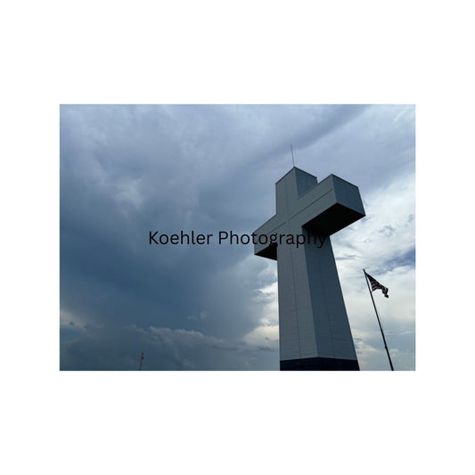 Storms behind Bald Knob Cross